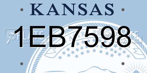 1EB7598 Kansas License Plate