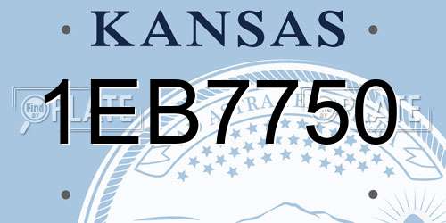 1EB7750 Kansas License Plate