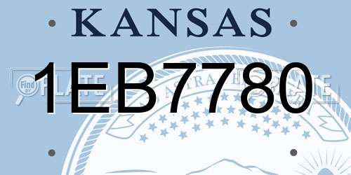 1EB7780 Kansas License Plate