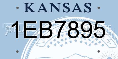 1EB7895 Kansas License Plate