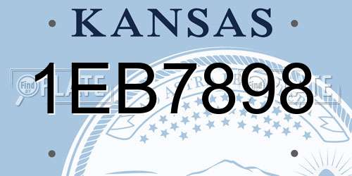 1EB7898 Kansas License Plate