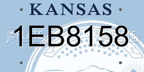 1EB8158 Kansas License Plate