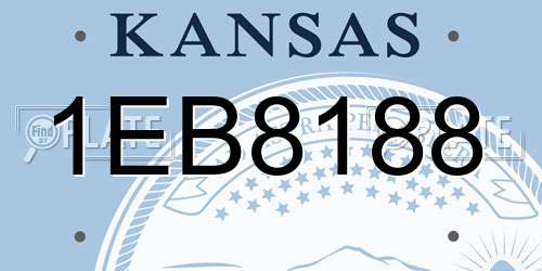 1EB8188 Kansas License Plate