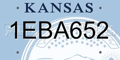 1EBA652 Kansas License Plate