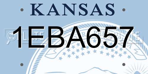 1EBA657 Kansas License Plate