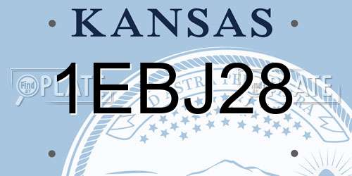 1EBJ28 Kansas License Plate