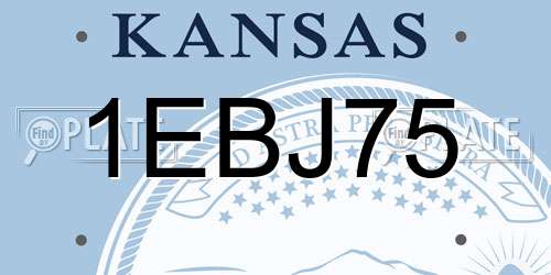 1EBJ75 Kansas License Plate