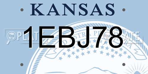 1EBJ78 Kansas License Plate