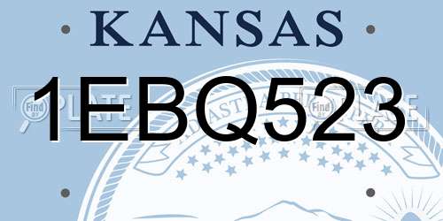 1EBQ523 Kansas License Plate