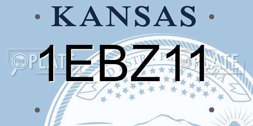 1EBZ11 Kansas License Plate