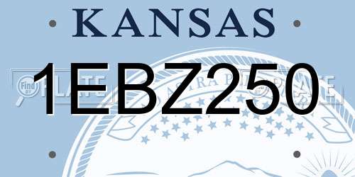 1EBZ250 Kansas License Plate