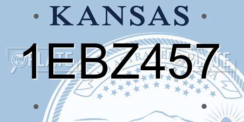 1EBZ457 Kansas License Plate