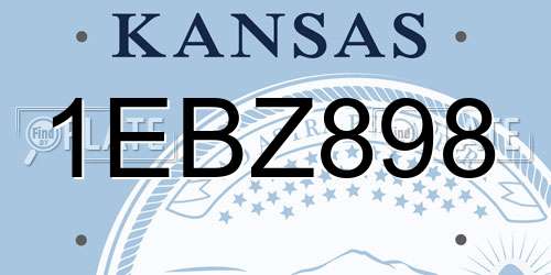 1EBZ898 Kansas License Plate