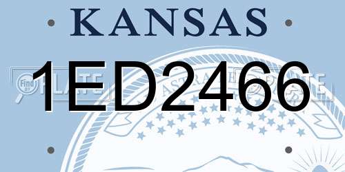 1ED2466 Kansas License Plate