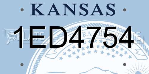 1ED4754 Kansas License Plate
