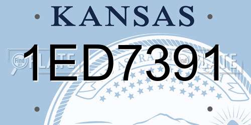 1ED7391 Kansas License Plate