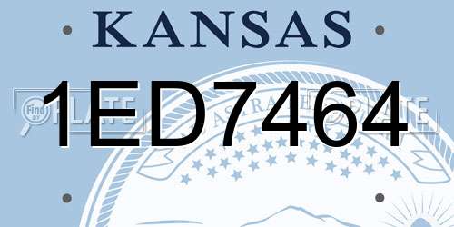 1ED7464 Kansas License Plate