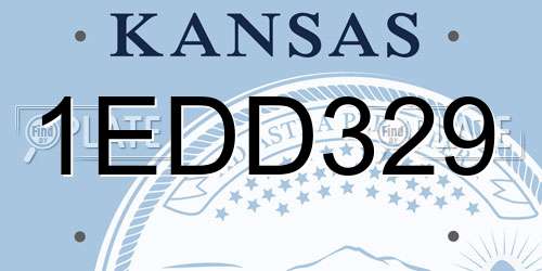 1EDD329 Kansas License Plate