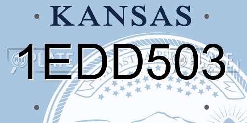 1EDD503 Kansas License Plate