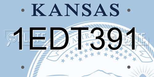 1EDT391 Kansas License Plate