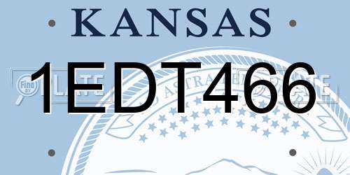 1EDT466 Kansas License Plate