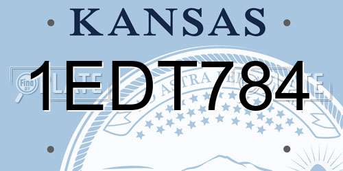 1EDT784 Kansas License Plate