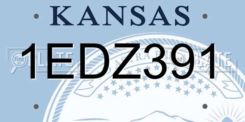 1EDZ391 Kansas License Plate