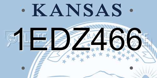 1EDZ466 Kansas License Plate