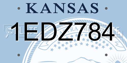 1EDZ784 Kansas License Plate