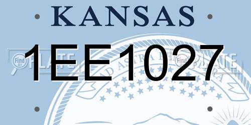 1EE1027 Kansas License Plate