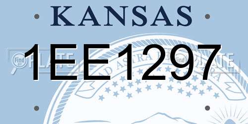 1EE1297 Kansas License Plate