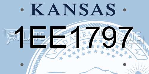 1EE1797 Kansas License Plate