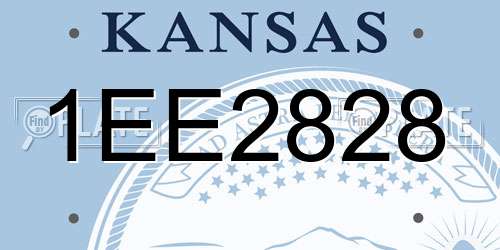 1EE2828 Kansas License Plate