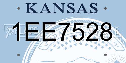 1EE7528 Kansas License Plate