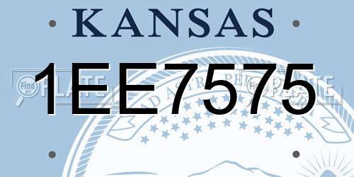 1EE7575 Kansas License Plate