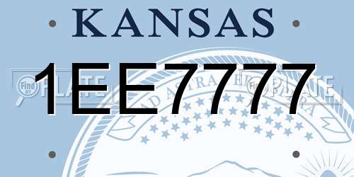 1EE7777 Kansas License Plate