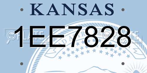 1EE7828 Kansas License Plate