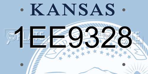 1EE9328 Kansas License Plate