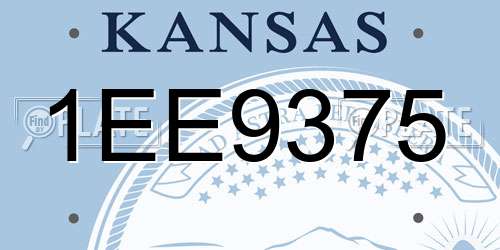 1EE9375 Kansas License Plate