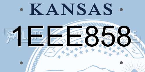 1EEE858 Kansas License Plate
