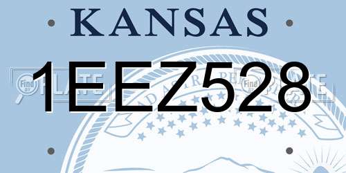 1EEZ528 Kansas License Plate
