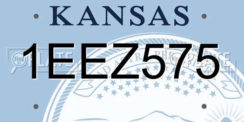 1EEZ575 Kansas License Plate