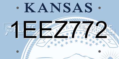 1EEZ772 Kansas License Plate