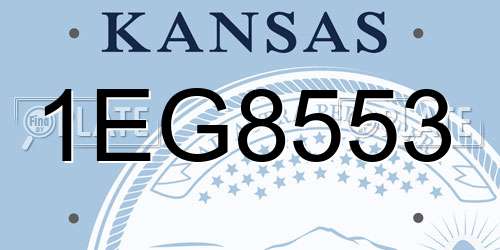 1EG8553 Kansas License Plate
