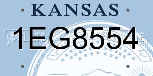 1EG8554 Kansas License Plate