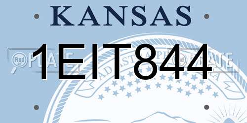 1EIT844 Kansas License Plate