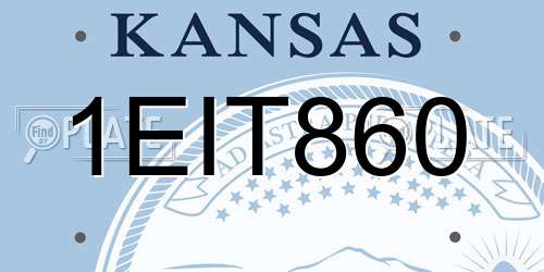 1EIT860 Kansas License Plate
