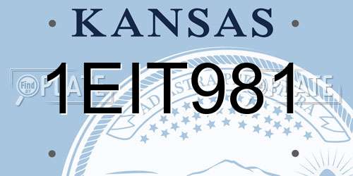 1EIT981 Kansas License Plate
