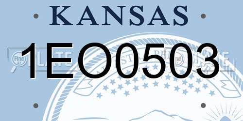 1EO0503 Kansas License Plate