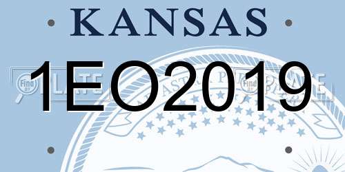 1EO2019 Kansas License Plate